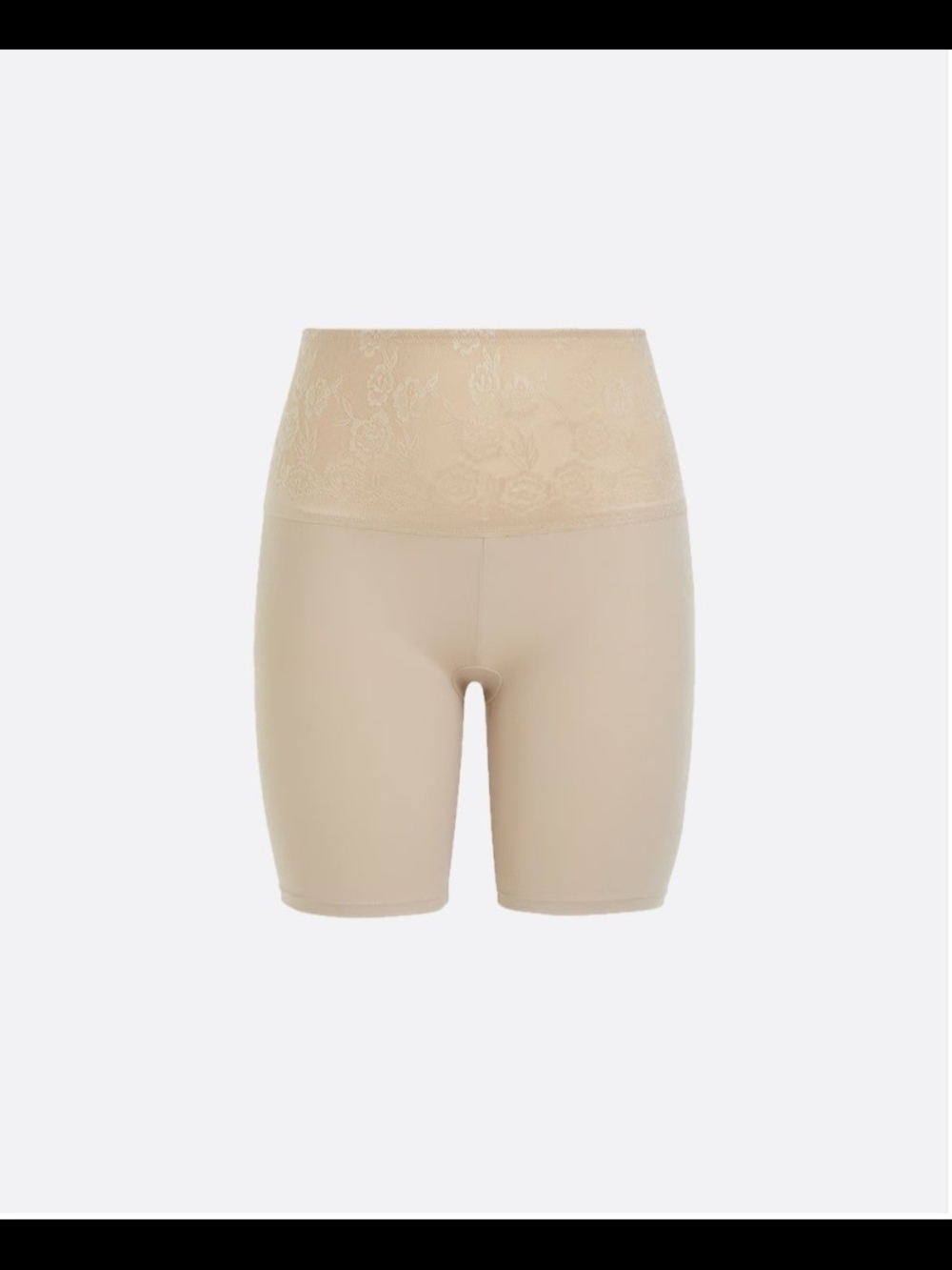 Torrid High-Waist Lace Trim Shaping Shorts - Beige, size 1